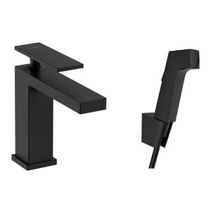 Tecturis E wastafelkraan 110 met bidet handdouche en doucheslang 160cm mat zwart