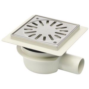 Vloerput 146x146mm ws50 vast.rooster RVS+sierr zijuitl+flens