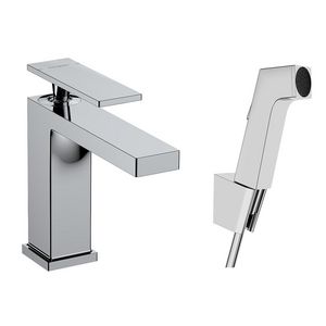 Tecturis E wastafelkraan 110 met bidet handdouche en doucheslang 160cm chroom