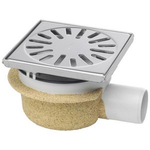 Vloerput ABS bezand 146x146mm zu. 50mm waterslot 50mm RVS304  verticaal/horizontaal verstelbaar