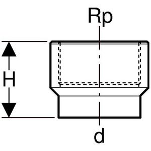 Polyethyleen (PE) schroefbus versterkte uitvoering 63x2"bi.dr.