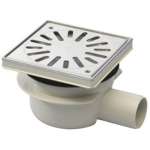 Vloerput 146x146mm ws50 vastrooster RVS+sierrrand zijuitl.