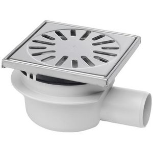 Vloerp ABS 150x150mm 50mm ws50 RVS304 rand/rooster vert/hor