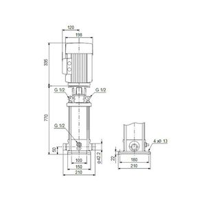 Centrifugaalpomp CRN5-20 A-P-G-V-HQQV 3x400D 50 Hz