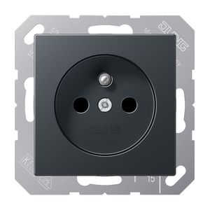 Wandcontactdoos antraciet slagv m.penaarde&ki. A500