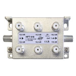 Multi-tap 6-voudig 13-18dB aftakdemping retour met f-aans.