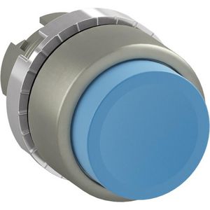 Verhoogde drukknop terugverend blauw