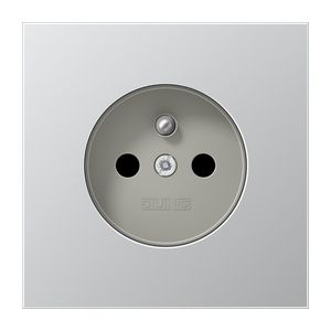 Wandcontactdoos aluminium m.penaarde &ki.beveil. LS