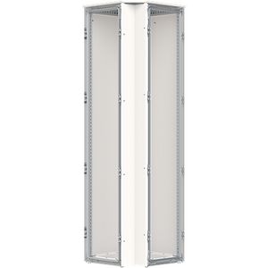 Hoekkast v.v. achterwand, dak- en bodemplaat, 12RE, RAL7035