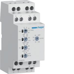 Controlerelais spanning-/fasebew. instelb. multi 1P+N/3PN 2W