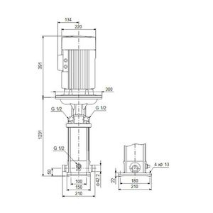 Centrifugaalpomp CRN5-36 A-P-G-V-HQQV 3x400D 50 Hz