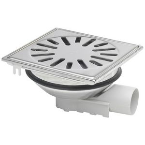 Vloerput RVS304 150x150 mm ABS zu 40 mm RVS304 rooster nv