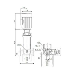 Centrifugaalpomp CRN3-21 A-FGJ-G-V-HQQV 3x400D 50 Hz