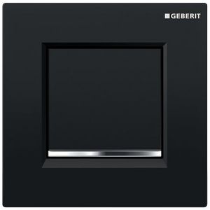Type30 urinoirsturing plaat: zwart hoogglans designstrook: glans chroom