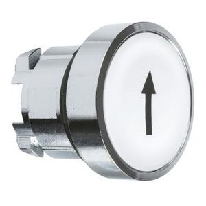 Drukknop Verzonken Terugvering 22mm Pijl omhoog Wit chroom
