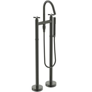 vrijstaande badmengkraan 2-greeps kruisgr opb.d magnetic grey (grijs) BD