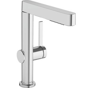 Finoris 1-hendel wastafelmengkraan 230 2 straalsoorten uittrekbare vuistdouche chroom sprong 191mm incl. push-open plug 1.1/4"