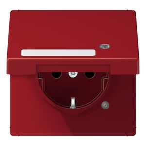 Wandcontactdoos rood klapd tekstvast&contr.l. LS990