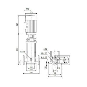 Centrifugaalpomp CRN5-12 A-FGJ-G-V-HQQV 3x400D 50 Hz