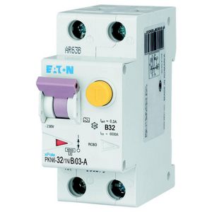 Aardlekautomaat (RCBO) PKN6 B-kar., 32A, 300mA, 2P incl. N, 6 kA, type Eaton