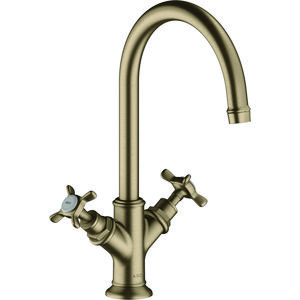AXOR Montreux 2-hendel wastafelkraan zon. waste brushed nickel