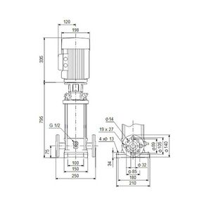 Centrifugaalpomp CRN5-20 A-FGJ-G-V-HQQV 3x400D 50 Hz