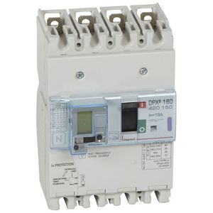 Vermogensschakelaar 160 Thermomagn.+RCD 16A 4P 50kA DPX3