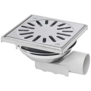 Vloerput RVS304 150x150mm ABS 50mm RVS304 rand rooster