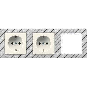 Wandcontactdoos wit 2-voudig met R/A voor Elux AS500