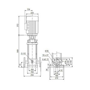 Centrifugaalpomp CRN5-22 A-FGJ-G-V-HQQV 3x400D 50 Hz