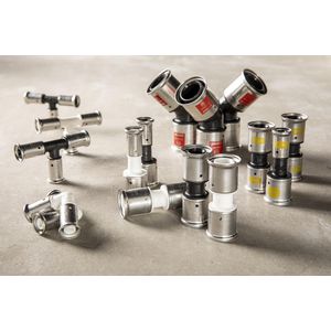 Schroefbus haaks 6PK persaansluiting 16x3/8" bn. kunststof