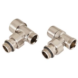 Designkraanset OVUS recht 1/2" (therm. voorbereid) + voetventiel haaks 1/2" rvs-look