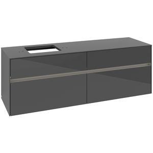 Wastafelonderkast Collaro 1600x548x500mm Glossy Grey C135B0FP