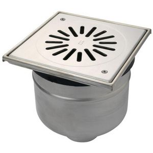 Afvoerput 200x200mm 75mm RVS316 rooster vastgeschroefd OU.