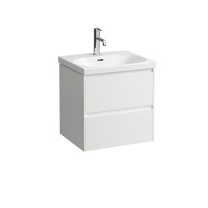 Wastafelonderbouwkast 55cm 2laden wastafel 810082 gl. wit