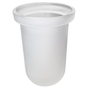 Inzet toiletborstelgarnituur kristalglas gesatineerd (S0815)