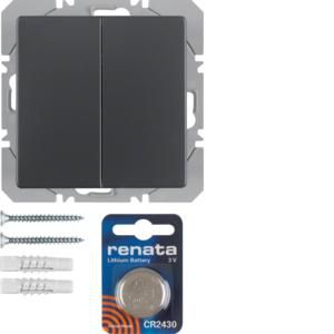 Vlakkewandzender KNX-RF 2-v batterij berker Q.1/Q.3/Q.7 antraciet