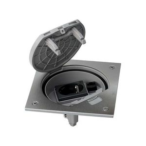 Deksel vloerdoos RVS 1x contactdoos en 1x RJ45 CAT 6 IP66