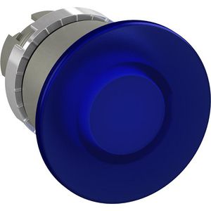 Verlichte paddestoeldrukknop Ø40mm terug verend blauw