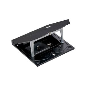 Deksel vloerdoos Zwart 1x contactdoos en 1x RJ45 CAT 6 IP66