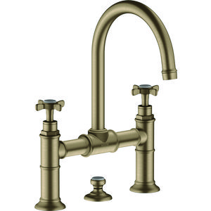 AXOR Montreux 3-gats wastafelkraan brugmodel brushed nickel