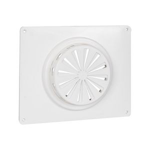 Verstelbaar ventilatierooster kunststof+grondplaat wit