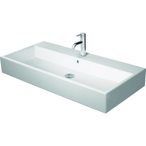 VERO AIR #235010 wastafel 1000mm wit met kraangat met overloop geslepen onderzijde