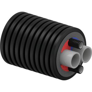 Rol a 200mtr. voorgeisoleerde buis ECOFLEX THERMO TWIN HP 2x(63x5,8mm) +2x(32x3,5mm)