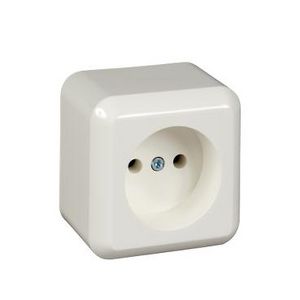 Wandcontactdoos Opbouw 1-voudig ongeaard Polarwit Contura VVE=10