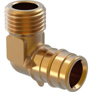 Puntknie 90° schuif Q&E messing 20x1/2"bt. parallel