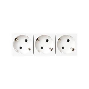 3x Schuko Wandcontactdoos wit met randaarde 16A 250V 45x45mm