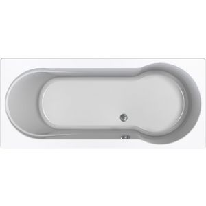 Ligbad met douchegedeelte RE New Fontana 180x80cm wit excl. poten