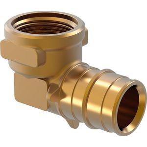Kniekoppeling 90° schuif Q&E messing 25x3/4"bn. parallel