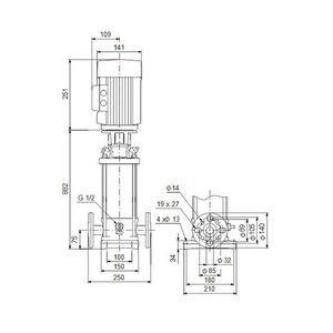 Centrifugaalpomp CRN1S-36 A-FGJ-G-V-HQQV 3x230/400 50 Hz